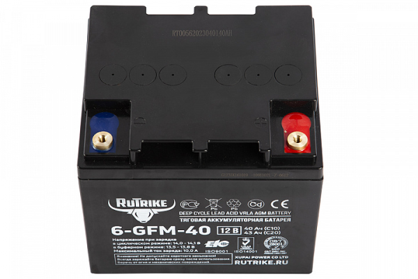 Аккумуляторная батарея RuTrike 6-GFM-40 (12V43A/H C20)